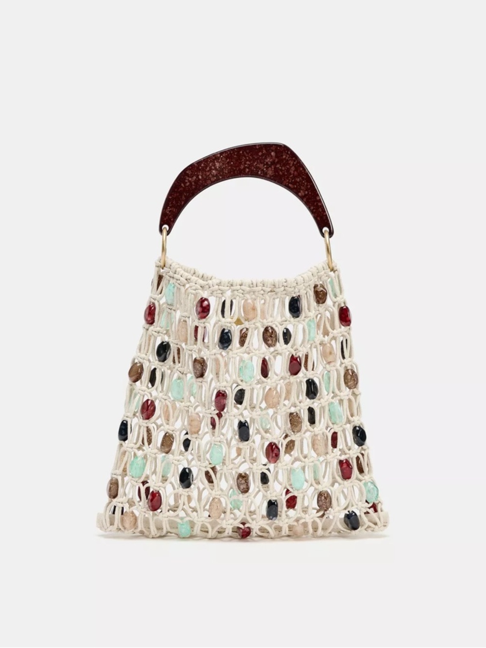 Zara BEADED BUCKET BAG